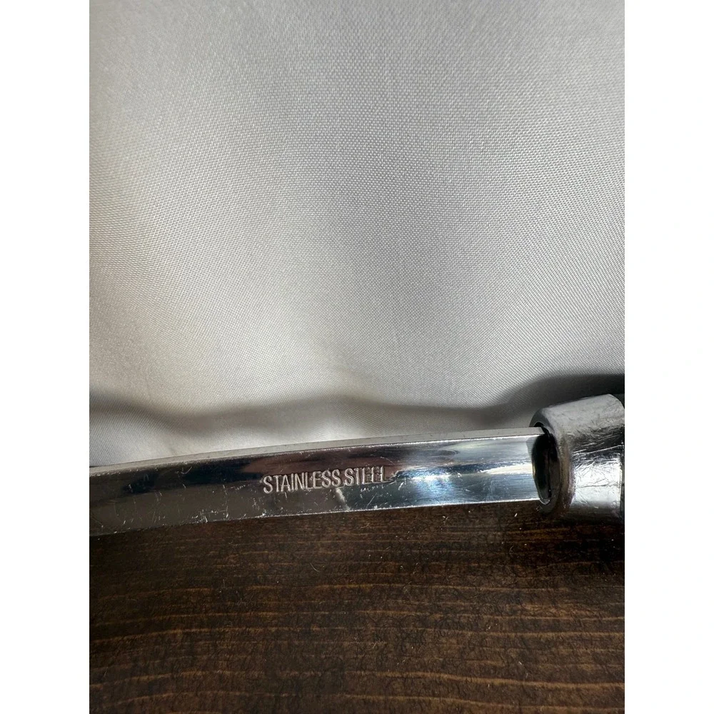Stainless Steel Serving Spoon, Black‎ Rubber Grip Handle, Kitchen Utensil